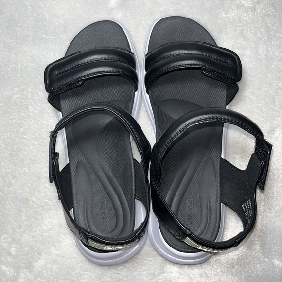 Aetrex Whit Sport Sandals Women's Size 10 Black Wedge Comfort Ankle Strap Shoes - Picture 9 of 16